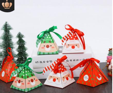 Multi Color Christmas Cardboard Boxes , Recycled Paper Folding Gift Box