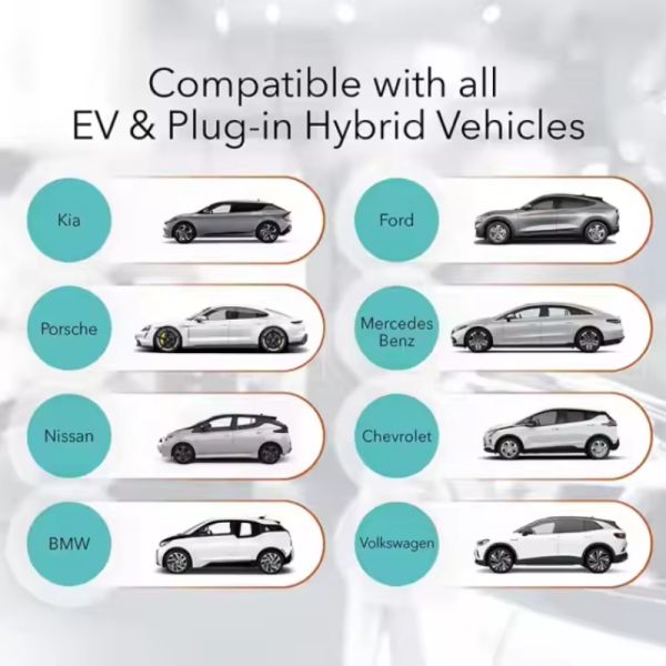 Type1 Electric Vehicles EV Charging Adapter Type2 IEC62196-2 to Type1 AC EV 220V 7KW 32A with High Insulation Resistance