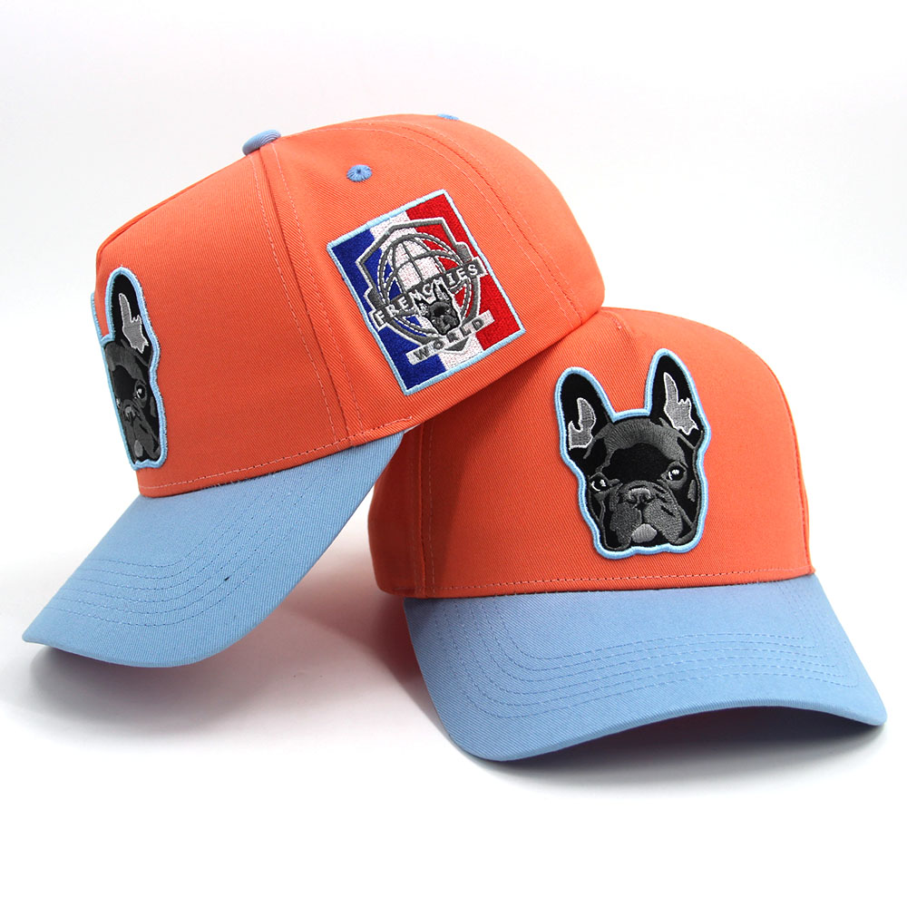 Flat Brim Baseball Hat Two tone Customize Embroidered 5 panel Mid Profile 3D Patch Embroidered Custom Cotton Sport