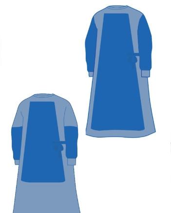 Reinforced  surgical gown antistatic anti-blood bacteria-proof,SMS,blue color