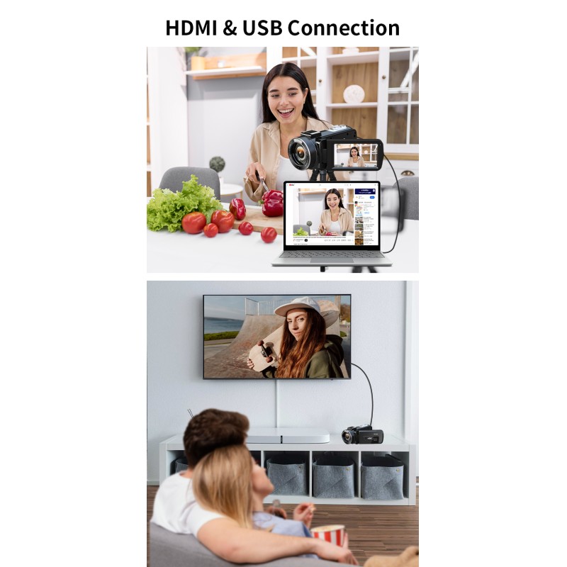 4K 30MP 10X Optical Zoom Video Camera Camcorder 3.0 Inch IPS Touch Screen With Wifi&Remote Control&Anti-Shake&Macro Vlog Camera
