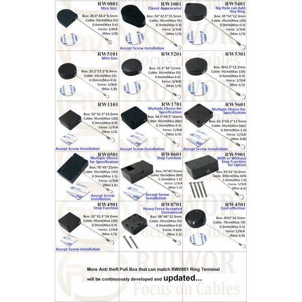 RW5401 Heart-Shaped Security Pull Box With Ring Terminal Inner Hole 3mm 4mm 5mm For Option