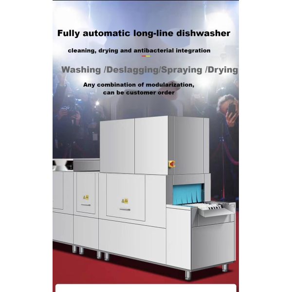 304SUS Rack Conveyor Commercial Dishwasher 3380-4920PCS/H