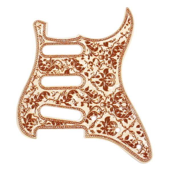 3Ply 11-Hole SSS Electric Guitar Pickguard yellow Pearl Flower Patter Scratch Plate For ST Style Guitar Accessories