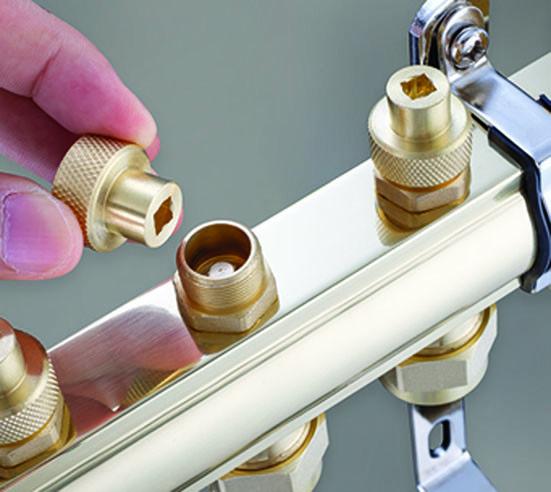 6121 Anti-sediment Water Distribution Manifolds with Concealed Branch Supply Flowrate Tuning Sets and Temperature Reader