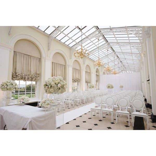 Hotel Lobby Wedding Hall Chairs Bride And Groom Stackable White Table