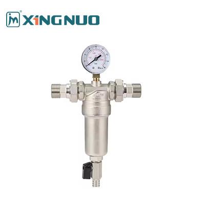 Water Prefilter With Water Pressure Gauge plating Threaded Brass Filter Valve for HPB57-3 Material and ISO228/1