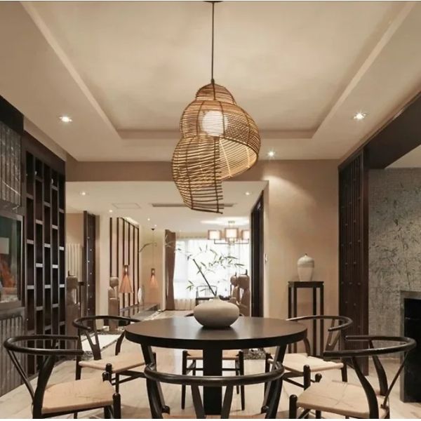 Study Room Lights Parlor home decor Southeast Asia Bamboo Conch Pendant Lamp(WH-WP-110)
