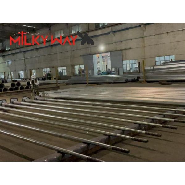 2.3m Underground Plant Depth Steel Power Pole Hot Dip Galvanization Surface Treatment 15 Years Warrently Power Line Support Pole