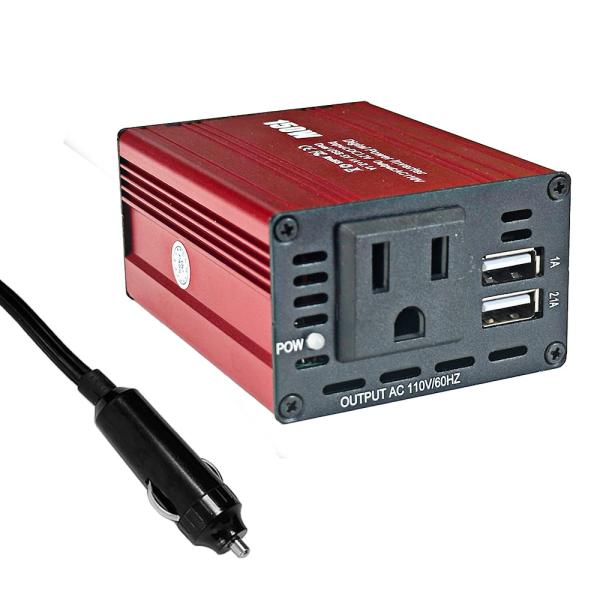 RED 150W Portable Car Inverter Dual USB Power Converter 12V DC to AC 110V 220V Modified Sine Wave USB output 5V 2.1A