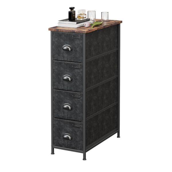 Narrow Small Storage Dresser, Fabric Drawer Dresser, Small Drawer Dresser for Bedroom, Industrial Dresser, ULVT04NH