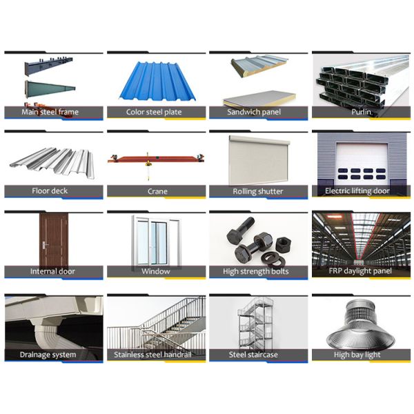 Industrial Metal Buildings Metal Frame Shed Prefabricated Warehouse Price