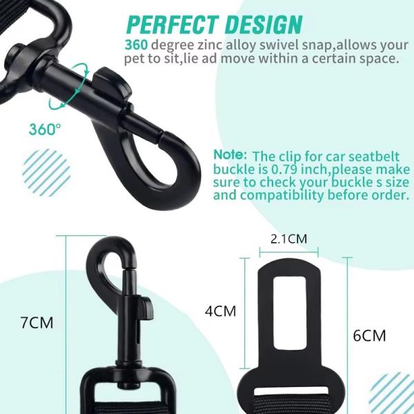 Safety Adjustable Dog Seat Belts Custom Logo Dog Car Seat Belts Stretchable