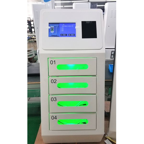 Wall Mounted Mobile Phone Charging Station with 4 Digital Lock Doors For Bank Supermarket Airport