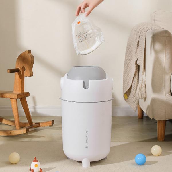Manufacturer New Home Accessories Odor Locking No Special Bag Required Diaper Pail Hands-Free Diaper Trash Can