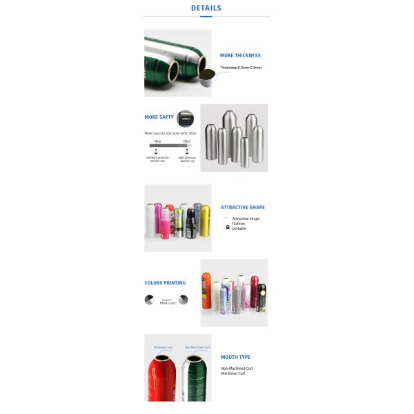 Cosmetic Detergent Aluminium Monobloc Aerosol Cans 15ml-600ml Spray Paint Canister