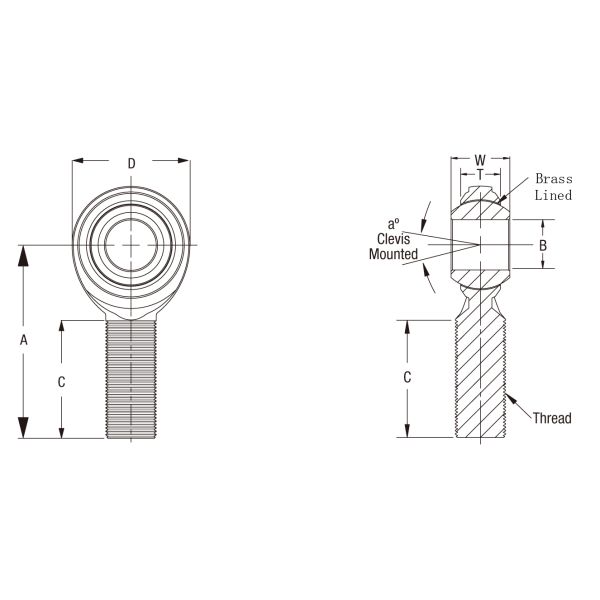 Brass Race Spherical Rod End Bearing