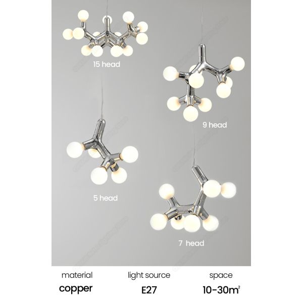 Nordic Copper Chandelier For Dinning Room Modern Living Room Glass Chandelier(WH-MI-444)