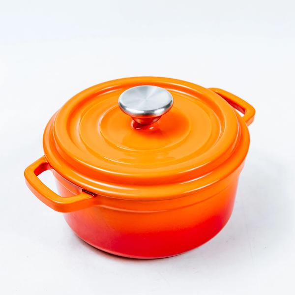 Country Design Eco Friendly Cast Iron Dutch Oven With Two Handles