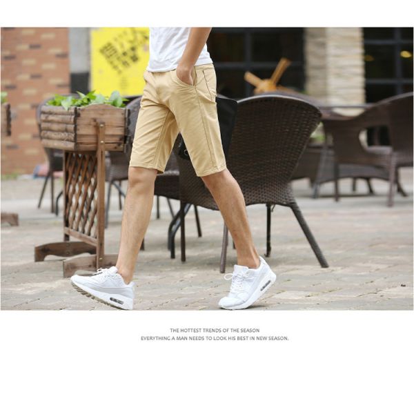 Polyester Fabric Loose Fit Men's Workout Shorts with Simple and Solid Color Design