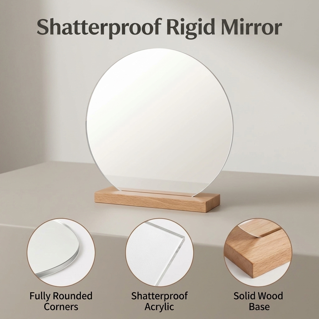 OEM Acrylic Mirror Sheet Rounded Edge Bedroom Wall Desk Floor Standing Acrylic Decorative Mirror