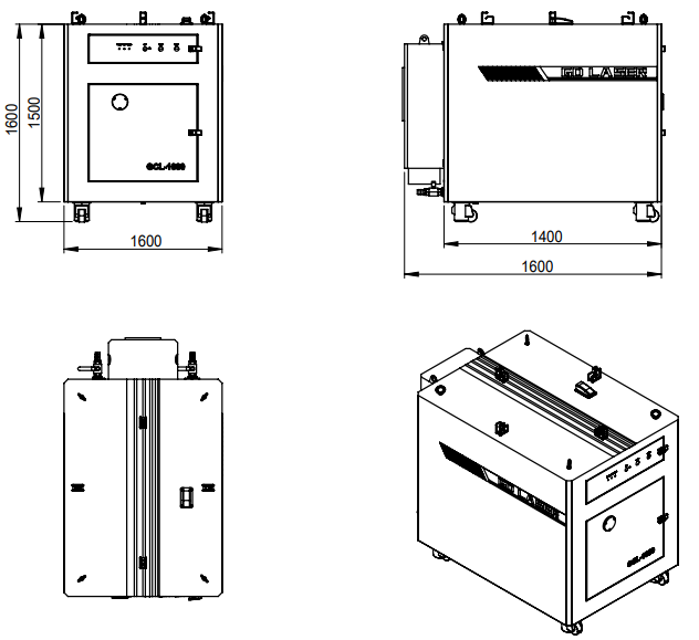 Размер шкафа 1600*1600*1800мм Зеленый волоконно-оптический лазер с соотношением угасания 15 дБ