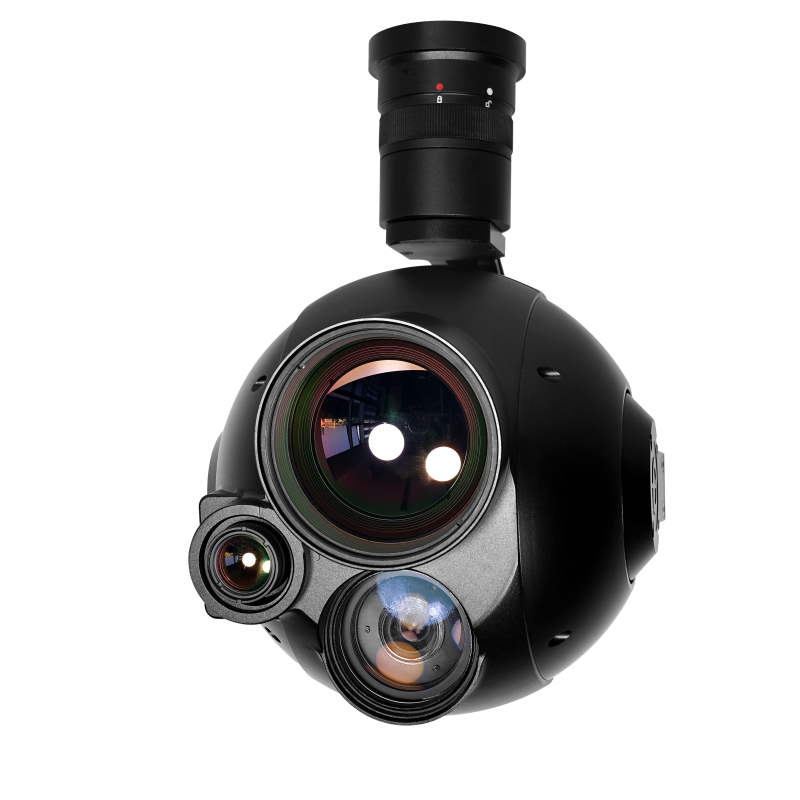 Triple Gimbal Integrated with 30*Zoom Optical and 2 thermal Image cameras with Target locking System