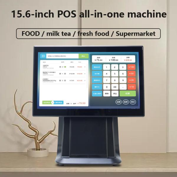High Performance 15.6 I3 Processor Touch Screen Pos All In One Supermarket Retail POS Machine with Customer Display