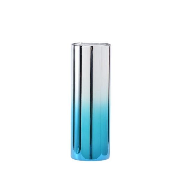 600ml Red Metallic Drink Ware Custom 20 Oz Stainless Steel Tumbler Skinny Sublimation Wine Tumblers Executive Mirror Chrome Water Mug Straight Body