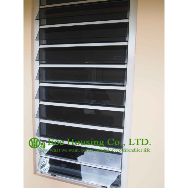 Aluminum Safe Glass Louvered windows with tinted glass, hurricane-proof Louvered windows