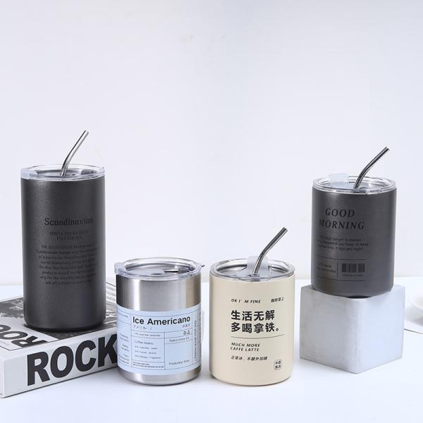 Hot Sale Camping Oem Aesthetic Travel Coffee Mug Stainless Steel Thermos Cup With Straw