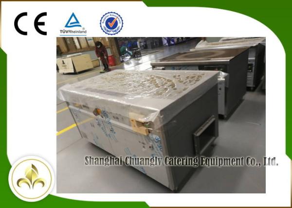 Natural Gas Teppanyaki Grill Table Rectangle Fume Down Exhaust Stainless Steel CSA
