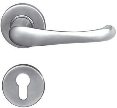 Fire Rating Brushed Steel Internal Door Handles L Shape Satin Steel Door Handles