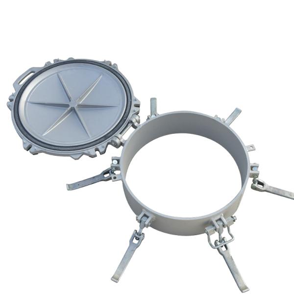 Highly Accurate Aluminum Alloy Six-jaw Quick-open Manhole Cover Seat for Tanker Explosion-proof