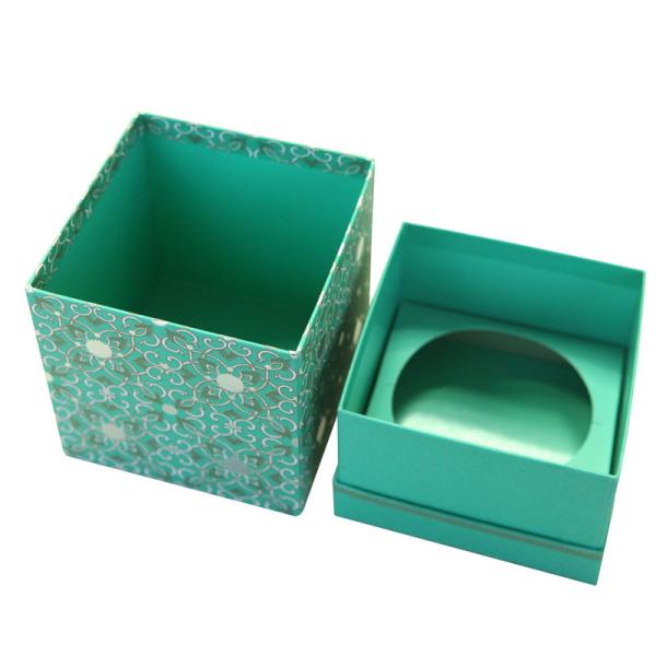 Caixa de papel personalizada luxo que empacota, caixa do presente feito a mão de jóia de papel dobrável azul