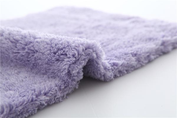 20x40cm purple color microfiber microfibre plush coral fleece towel