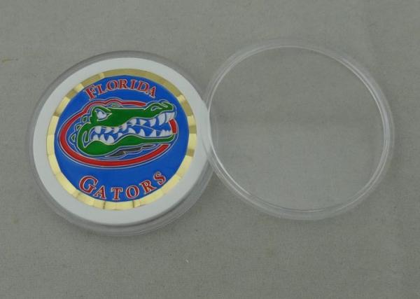 Florida Gators 3/4 Inch  Personalized Coins , Brass Die Struck With Soft Enamel