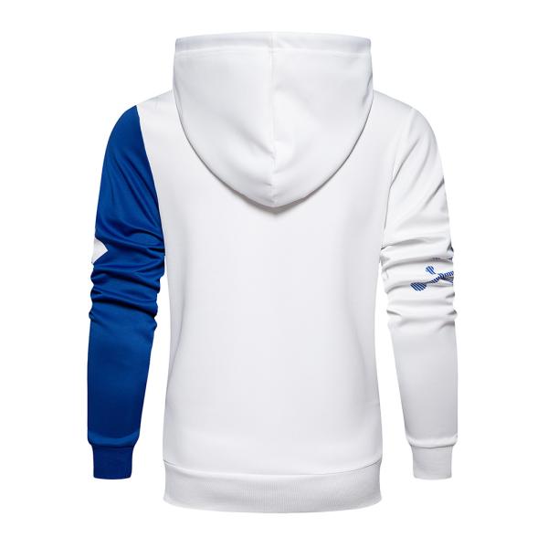 Men'S 2 Contrast Color Leisure Cozy Athletic Pullover Hoodie With Kangaroo Pockets