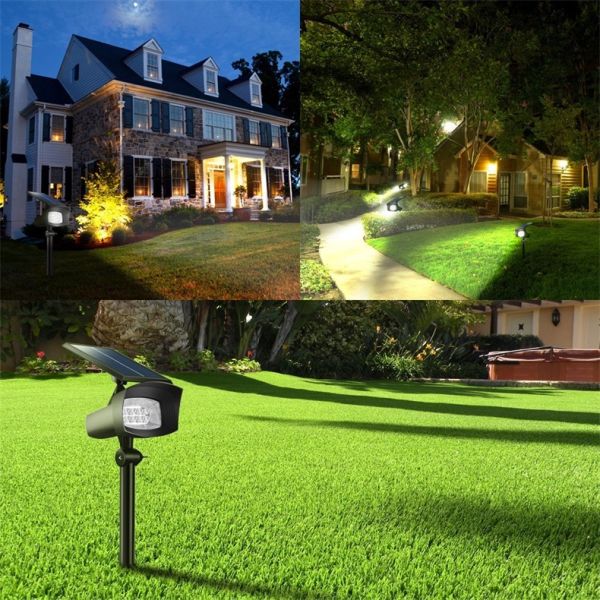 ABS Material 8leds 400 Lumens Solar Powered Spotlight Adjustable with 120° Beam Angle