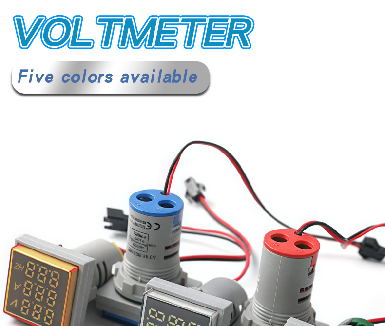 Mini LED Digital Indicator Light AD16-22 Three Display Meter for Voltage Current Hertz Panel Meters