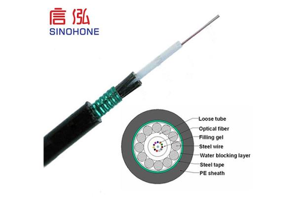 Optical Armored Fiber Optic Cable Steel Wire Flame Resistance Environment Friendly