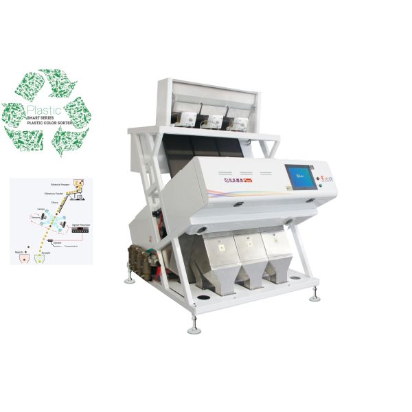 Машинное оборудование избавления для ненужной пластмассы сортировщицы цвета CCD с 200Kgs - емкостью 500Kgs /H