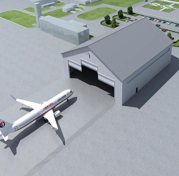 Pre Engineered ISO Certified Steel Structure Hangar For Commercial Aviation