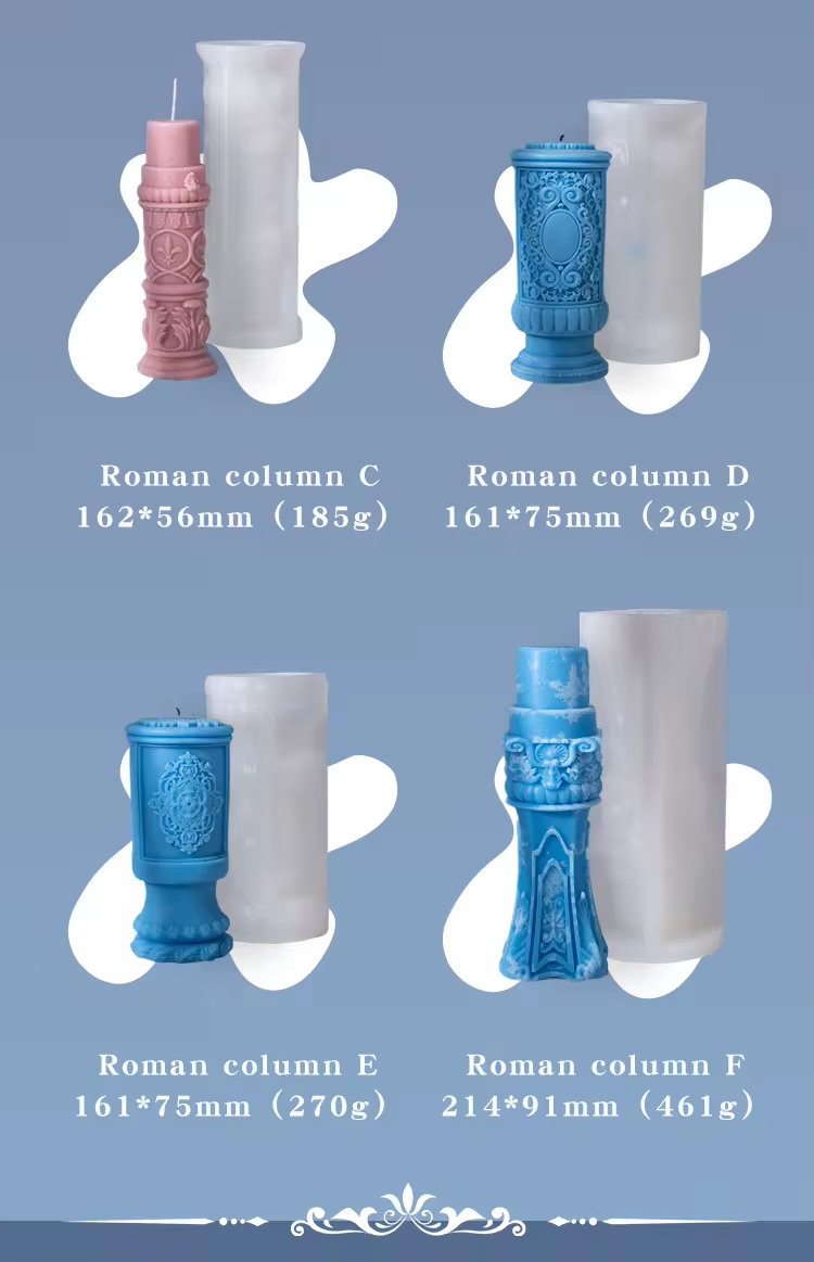 3D Roman Silicone Column Candle Mold European Simple Home Furnishing Aromatherapy Mold