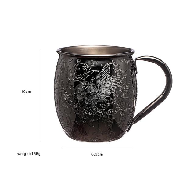 100% Food Grade Stainless Steel Mule Mugs with SS304 Handle