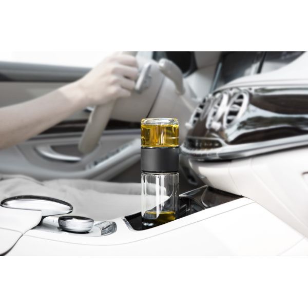 Clear Borosilicate Glass Water Filtration Pitcher Bottle Stainless Steel Infuser For Office