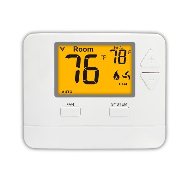 Termostato de pared no programable con control de alta temperatura e interfaz de usuario con botones