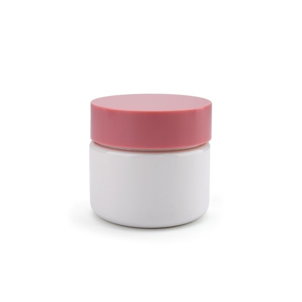 Customizable 300ml Plastic Cosmetic Jar with Pink Cap PET Cream Jar for Skincare Lotion