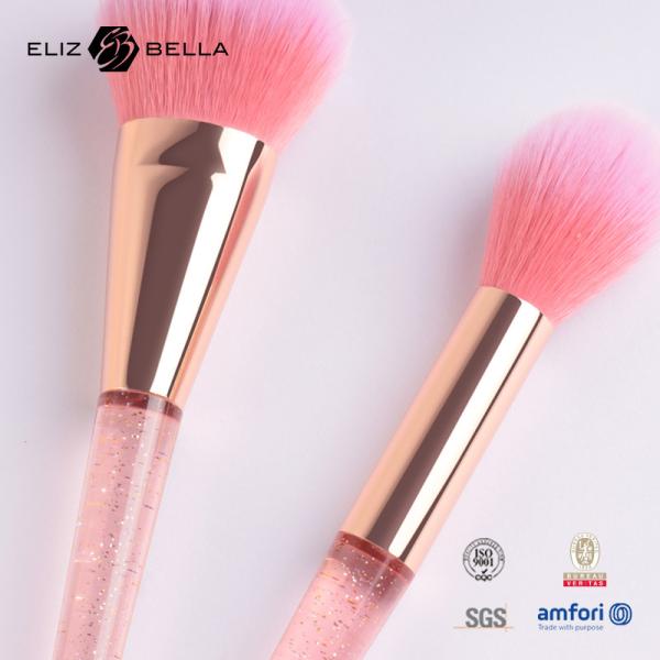 grupo de escova plástico da composição do curso do punho do cabelo sintético de 7pcs Rose Gold Cosmetic Brush Set