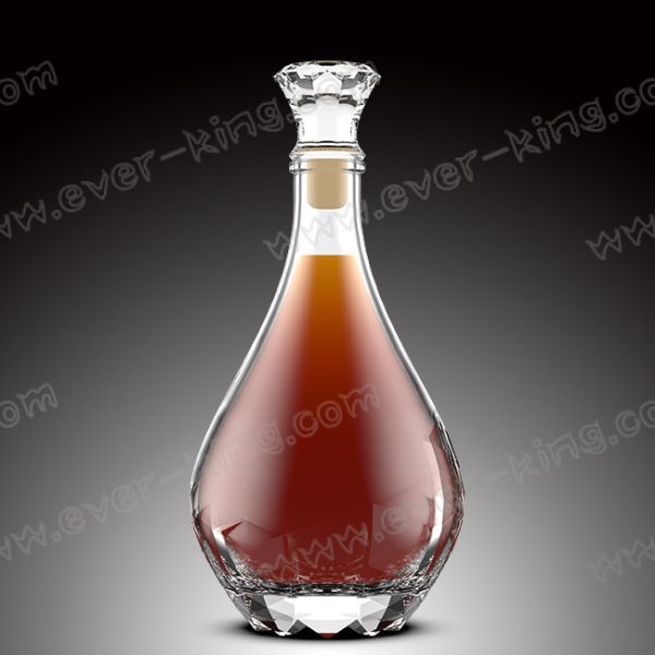 Теплостойкая ясная бутылка стекла рома 750ML с крышкой диаманта